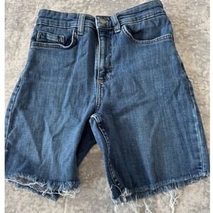 Lee Relaxed Fit High Rise Denim Shorts Women Blue Cutoff Summer